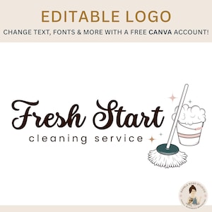 Editable Cleaning Logo: DIY Branding {Canva Template}