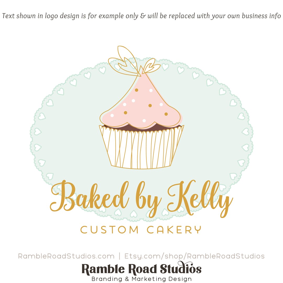 Cupcake Premade Logo Design web & Print Files Watermarks - Etsy