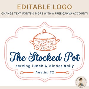 Diseño de logotipo de Stock Pot: marca de cafetería y restaurante