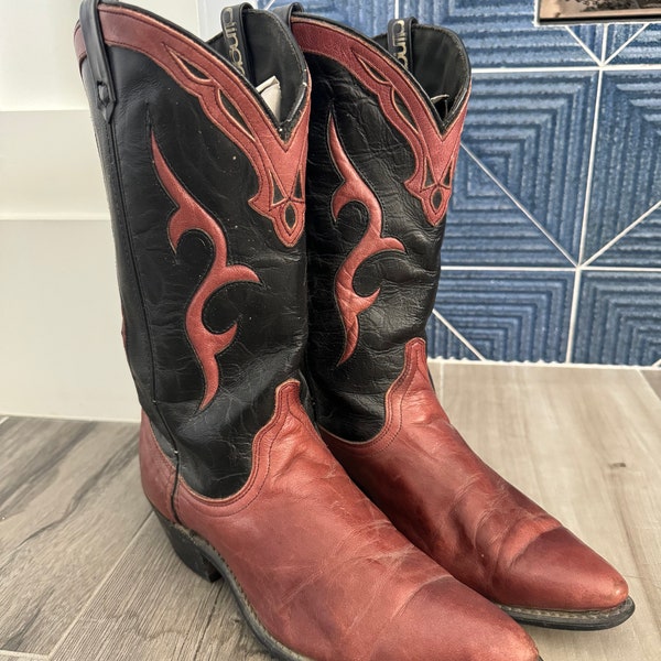Vintage 90’s Cowgirl boots Pink Dingo 7.5