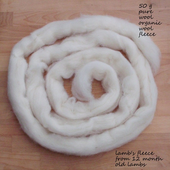 Organic Carded Pure Wool/lambs Wool Fleece Tops/roving, for Spinning,  Felting, Needle Felting, Dyeing and Other Wool Craft Projects 