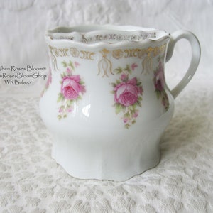 Vintage China Shaving Mug Moustache Cup Roses  Romantic  Cottage Farmhouse Boho Flea Market Shabby Chic style Mid Century  WhenRosesBloom