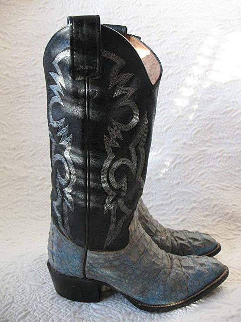 Vintage Cowboy Boots Alligator Blue Retro Mid Century Cowboy Western Women/'s Men/'s Kid/'s Rockabilly Style Size 5 12 EE WhenRosesBloom