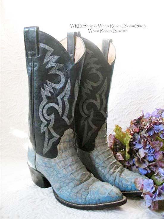 Vintage Cowboy Boots Alligator Croc Blue Retro Mid Century Cowboy Western Women s Men s Kid s Rockabilly Style Sz 5 1 2 EE Whenrosesbloom Etsy Canada