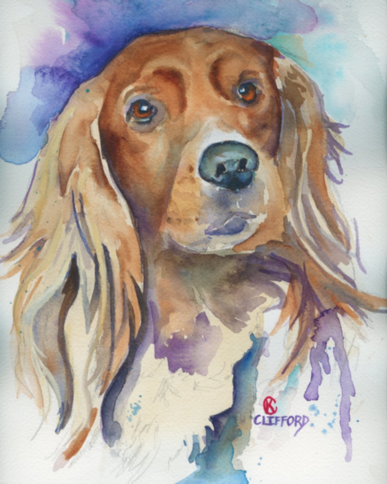 MY COCKER SPANIEL Watercolor Print by Kevin Clifford