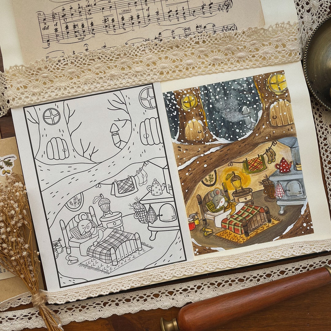 First Day of Winter I Coloring Page, Adult Coloring, Coloring Book ...