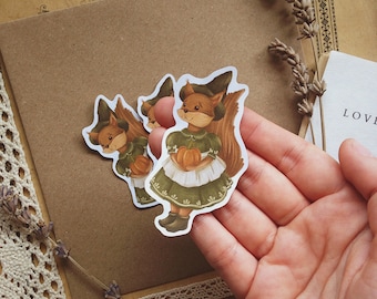 Squirrel with pumpkin I Sticker