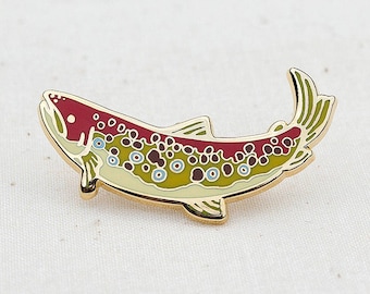 Brown Trout Enamel Pin - Lapel Pin - Badge