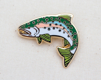 Rainbow Trout Enamel Pin - Lapel Pin - Badge