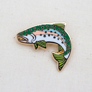 Rainbow Trout Enamel Pin Lapel Pin Badge image 1