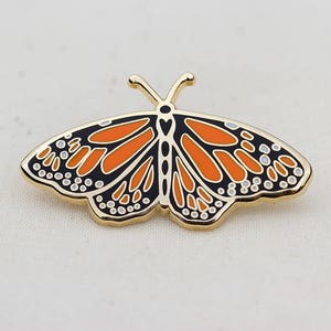 Monarch Butterfly Enamel Pin - CHARITY Lapel Pin - Badge