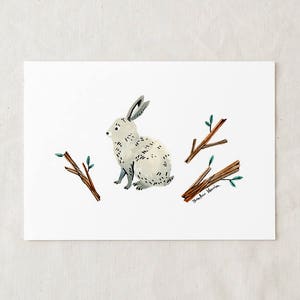 Rabbit + Twigs - Art Print