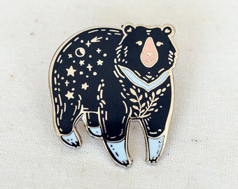 Moon Bear Enamel Pin - Lapel Pin - Badge