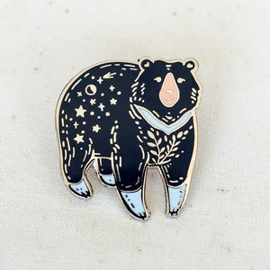 Moon Bear Enamel Pin - Lapel Pin - Badge