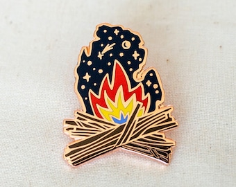 Michigan Campfire Enamel Pin - Lapel Pin - Badge