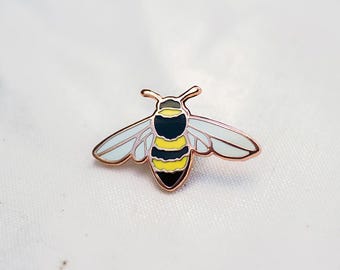Honeybee Enamel Pin: Copper Plated Lapel Badge (Seconds Quality)