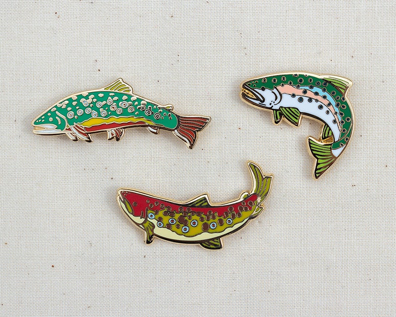 Rainbow Trout Enamel Pin Lapel Pin Badge image 3