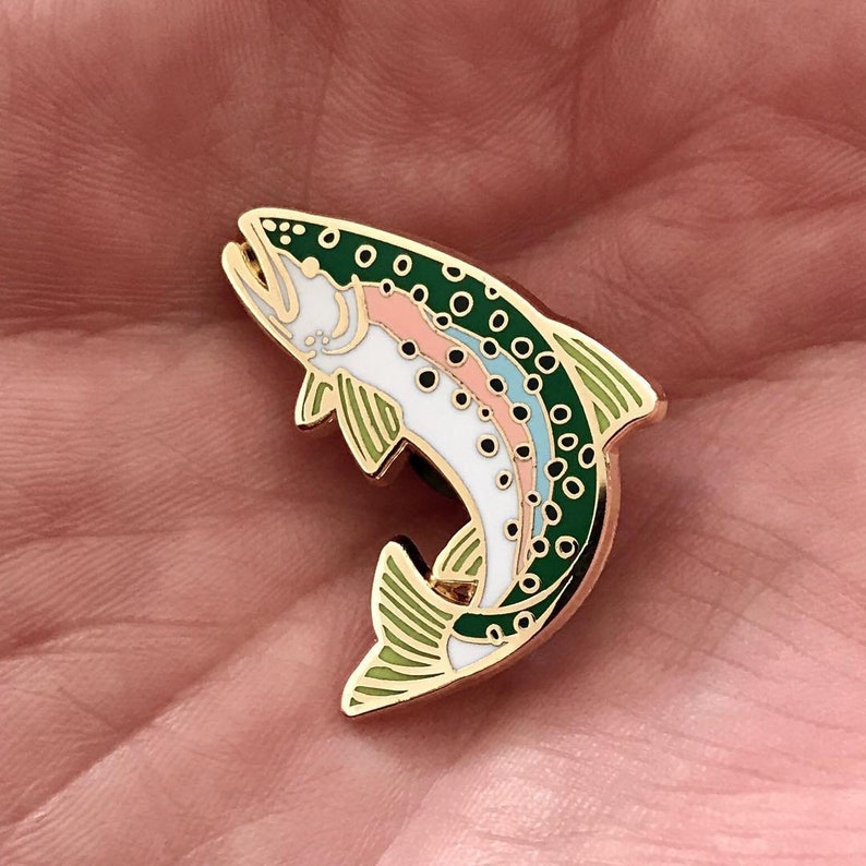 Rainbow Trout Enamel Pin Lapel Pin Badge image 8