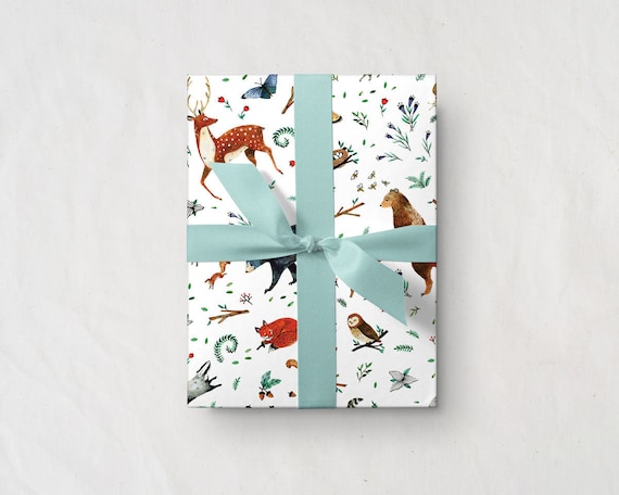 Woodland Animals Gift Wrap Wrapping Paper Sheets 