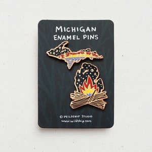 Michigan State Enamel Pin SET of TWO - Lapel Pins - Badges - Etsy