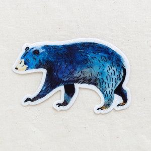 Blue Bear Animal Sticker - Waterproof Vinyl Sticker
