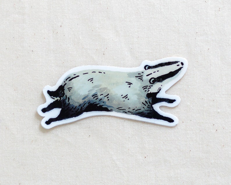 Badger Animal Sticker Waterproof Vinyl Sticker 画像 1