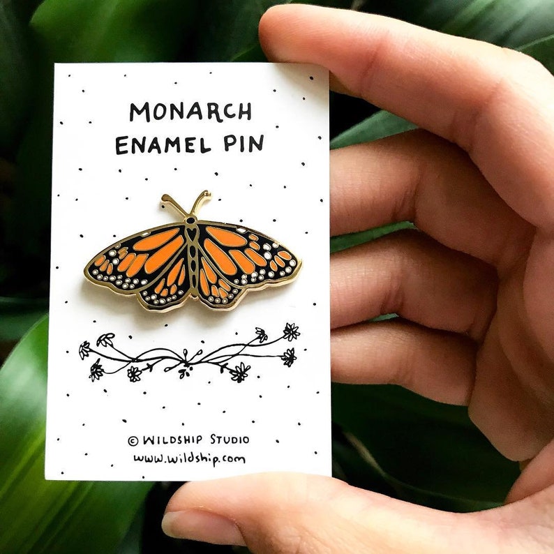 Monarch Butterfly Enamel Pin CHARITY Lapel Pin Badge image 2