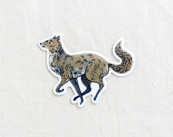 Wolf Animal Sticker - Autocollant en vinyle imperméable à l’eau
