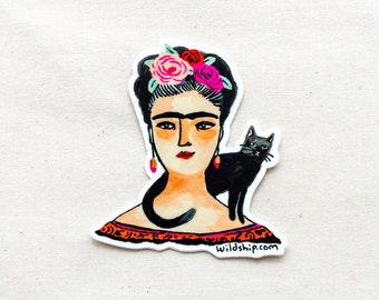 Frida Kahlo Inspired Sticker - Waterproof Vinyl Sticker