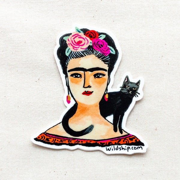 Frida Kahlo Inspired Sticker - Waterproof Vinyl Sticker