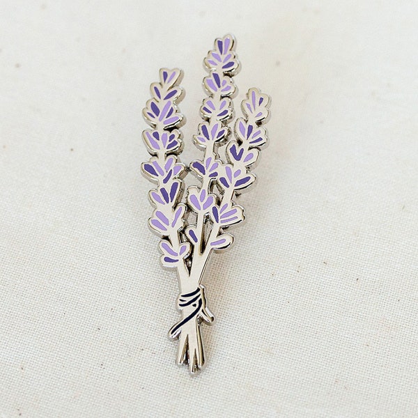 Lavender Enamel Pin: Silver Plated Lapel Badge (Seconds Quality)