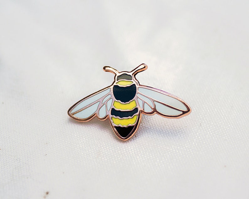 Honey Bee Enamel Pin CHARITY Lapel Pin Badge image 1