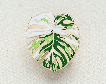 Broche en émail Monstera Albo