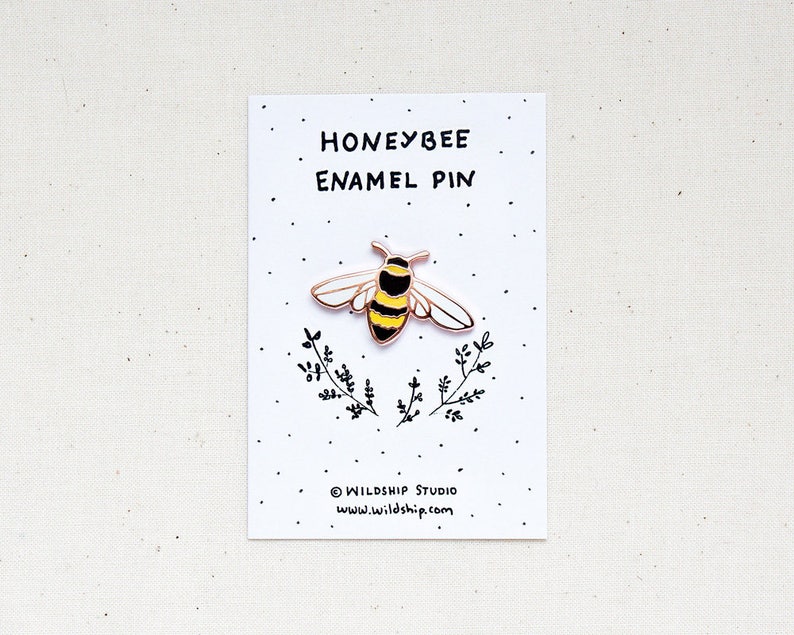 Honey Bee Enamel Pin CHARITY Lapel Pin Badge image 2
