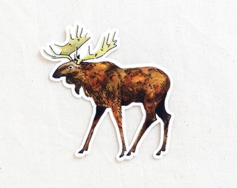 Moose Animal Sticker - Waterproof Vinyl Sticker