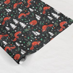 Winter Foxwood Holiday & Winter Gift Wrap Wrapping Paper Sheets image 2