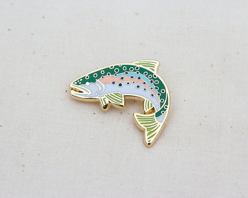 Rainbow Trout Enamel Pin Lapel Pin Badge image 5