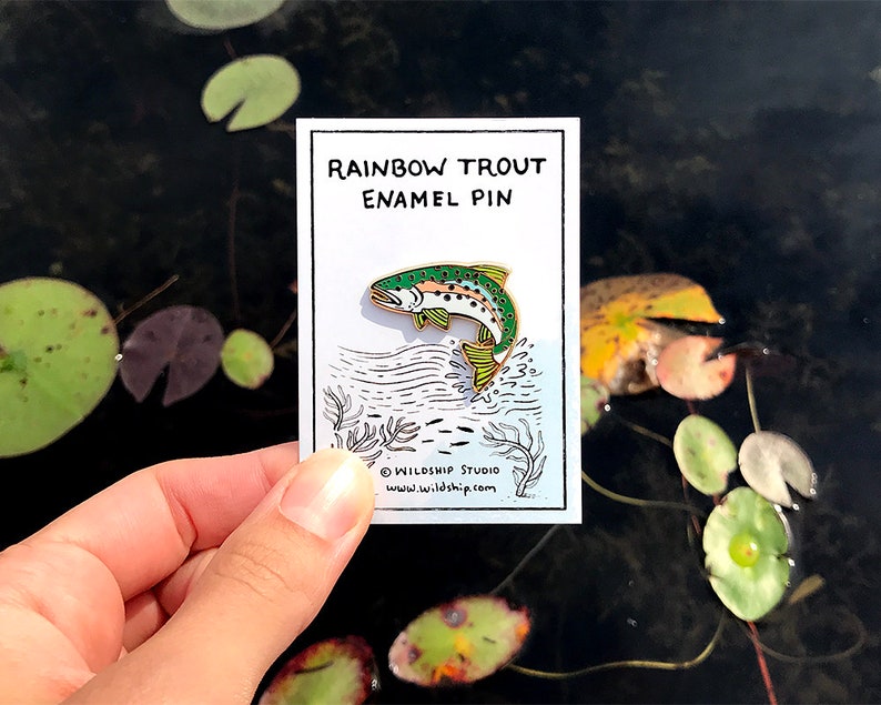 Rainbow Trout Enamel Pin Lapel Pin Badge image 2