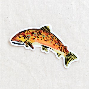 Sticker bruine forelvis - waterdichte vinylsticker