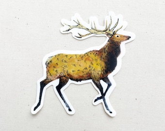 Elk Animal Sticker - Waterproof Vinyl Sticker