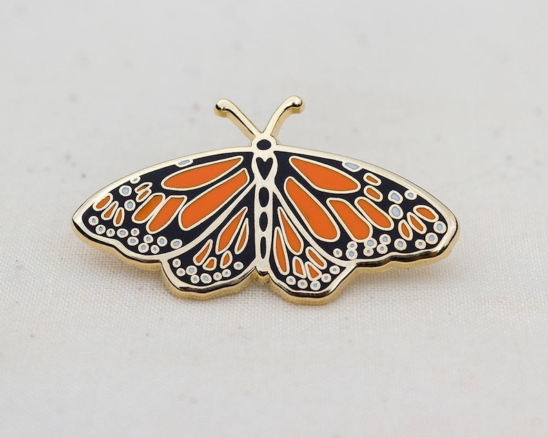 Monarch Butterfly Enamel Pin CHARITY Lapel Pin Badge image 1
