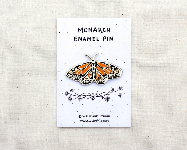 Monarch Butterfly Enamel Pin CHARITY Lapel Pin Badge image 9