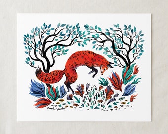 The Fox and the Mouse - Art Print