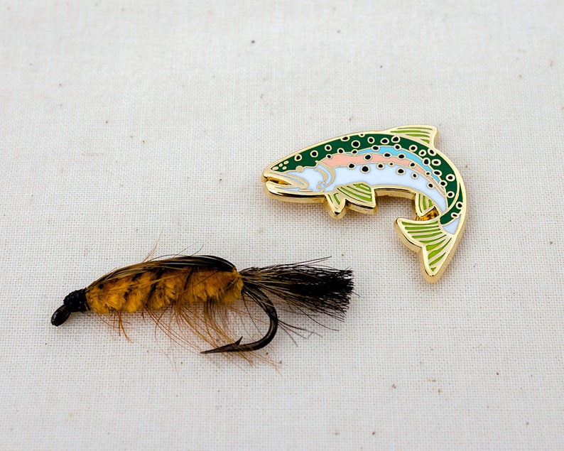 Rainbow Trout Enamel Pin Lapel Pin Badge image 7