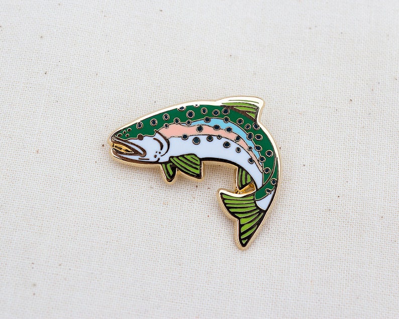 Rainbow Trout Enamel Pin Lapel Pin Badge image 1