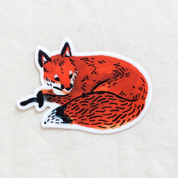 Red Fox Animal Sticker - Waterproof Vinyl Sticker