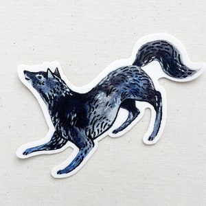 Black Wolf Animal Sticker Waterproof Vinyl Sticker image 1