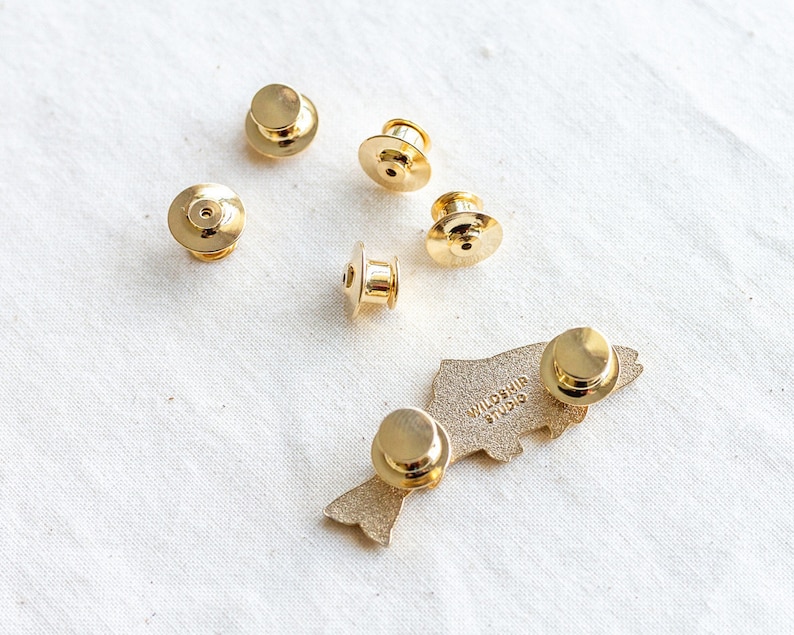 Locking Enamel Pin Backs Deluxe Pin Keepers PACK of 5 Etsy