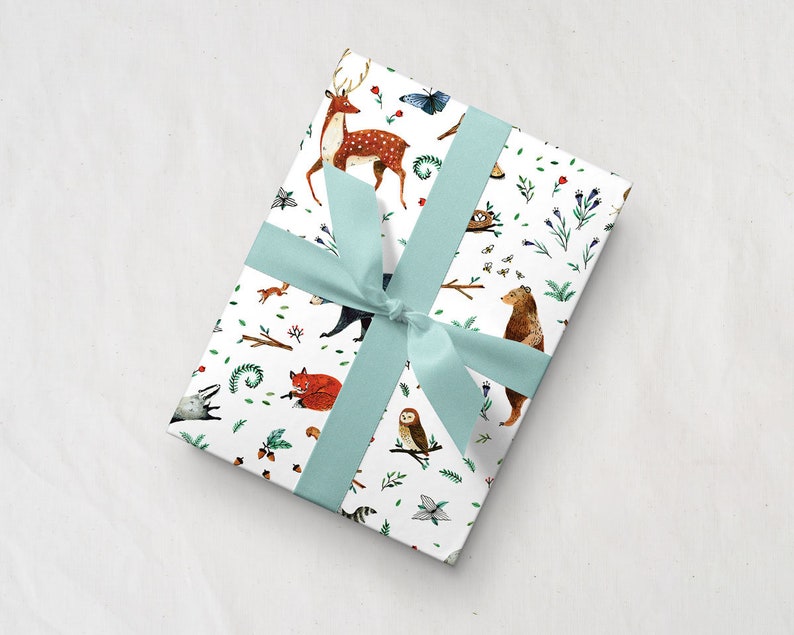 Wrapping Paper Sheets Gift Wrap Woodland Animals