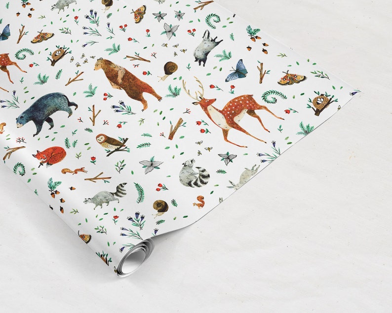 Woodland Animals Gift Wrap Wrapping Paper Sheets Etsy